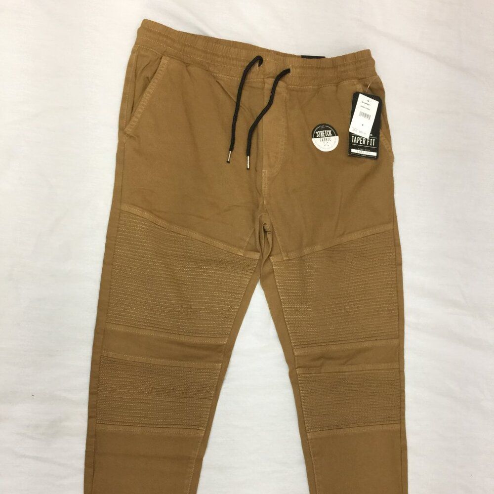 🐢🐢🐢   NWT MODERN CULTURE MENS MOTO STRETCH TAPER FIT DARK CHINO PANTS SIZE  M